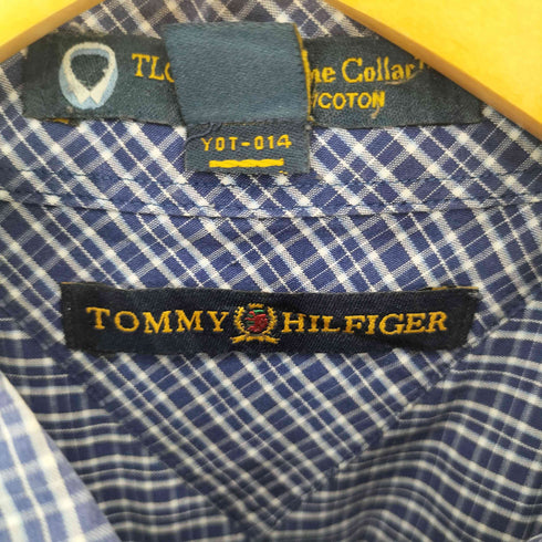 トミーヒルフィガー TOMMY HILFIGER チェック総柄 ボタンダウン 長袖シャツ メンズ 16 32-33