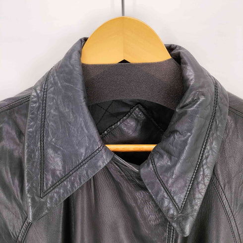 ダブルブレスト レザーハーフコート メンズ