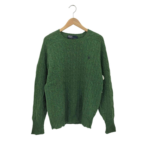 ポロバイラルフローレン Polo by RALPH LAUREN ワンポイントポニー刺繍 クルーネック ウールニットセーター メンズ L