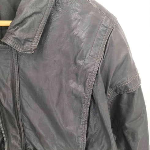 NEW FAST C&A 本革 フルジップ レザージャケット メンズ