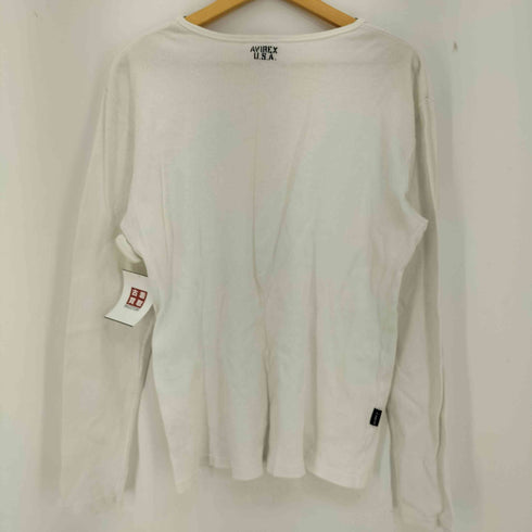 アヴィレックス AVIREX Vネック ワッフル 長袖 Tシャツ メンズ import:XL