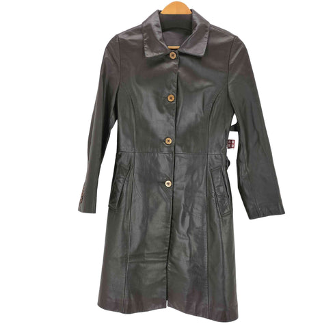 韓国製 カウレザースリムコート レディース 55