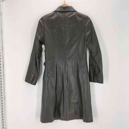 韓国製 カウレザースリムコート レディース 55