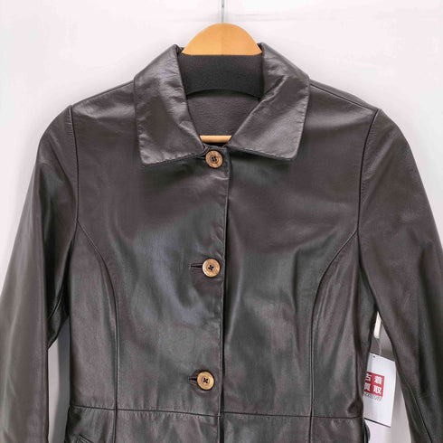 韓国製 カウレザースリムコート レディース 55