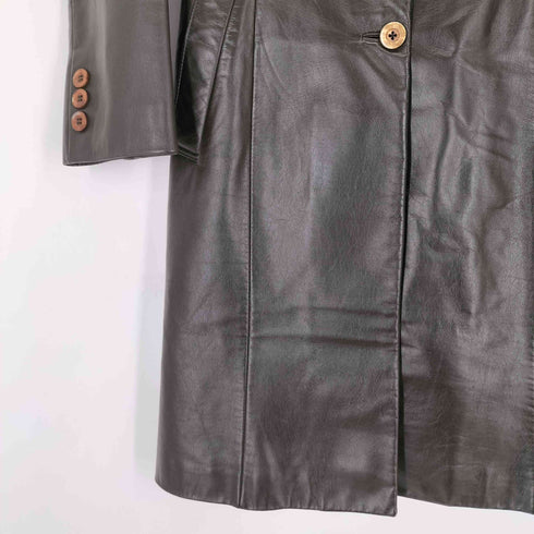 韓国製 カウレザースリムコート レディース 55