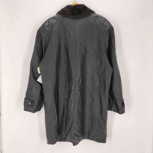KAB BU CLOTHING ファー付き レザーコート メンズ