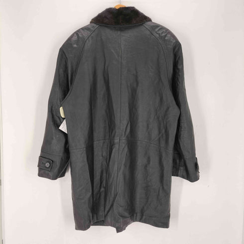 KAB BU CLOTHING ファー付き レザーコート メンズ