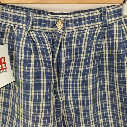ランズエンド LANDS END 00s 白タグ USA製 リネン コットン ジッパーフライ ハーフパンツ ショーツ レディース 6
