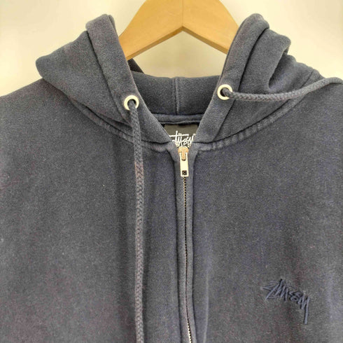 ステューシー Stussy 90-00S ストックロゴ刺繍 裏起毛 ドローコード ジップアップ パーカー フーディー メンズ import:XL