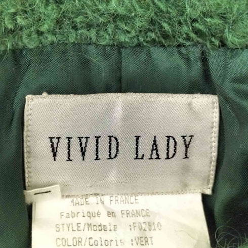 VIVID LADY フランス製 プードルファー ノーカラージャケット レディース 40