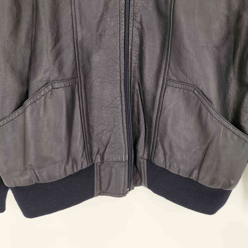 REAL LEATHER OPTIジッパー レザードッキングニットジャケット メンズ 44