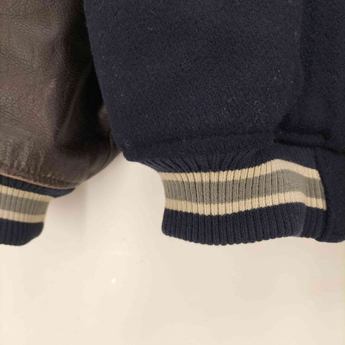 シーン SCENE ワッペン 刺繍 レザー切替 スタジャン メンズ JPN:L