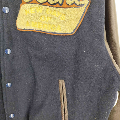 シーン SCENE ワッペン 刺繍 レザー切替 スタジャン メンズ JPN:L