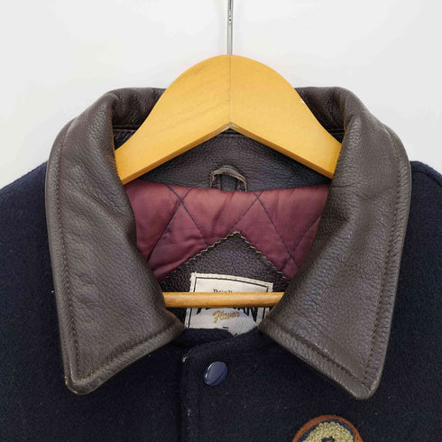 シーン SCENE ワッペン 刺繍 レザー切替 スタジャン メンズ JPN:L