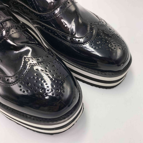 エイソス asos フェイクレザー エナメル 厚底 ウイングチップ シューズ メンズ