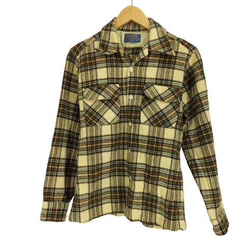 ペンドルトン PENDLETON 70S USA製 ウール100 チェック 長袖シャツ メンズ import:M