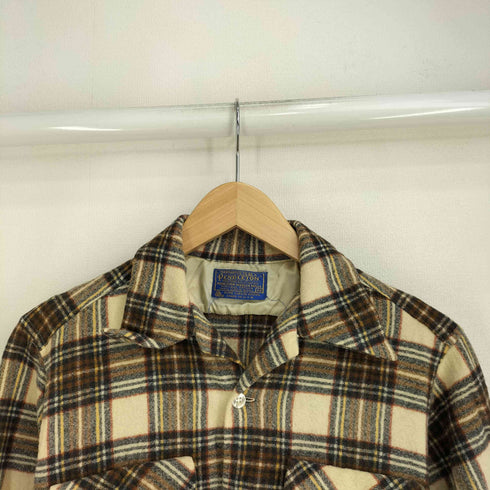 ペンドルトン PENDLETON 70S USA製 ウール100 チェック 長袖シャツ メンズ import:M