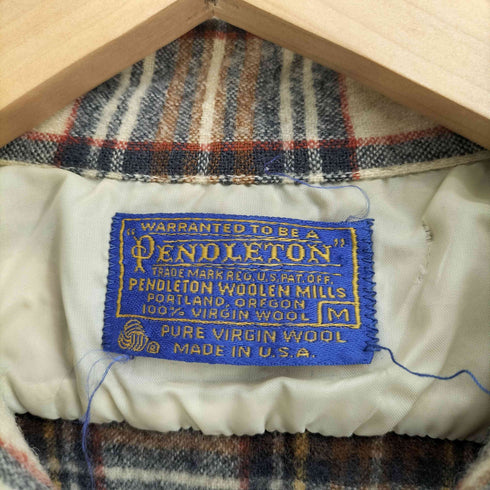 ペンドルトン PENDLETON 70S USA製 ウール100 チェック 長袖シャツ メンズ import:M