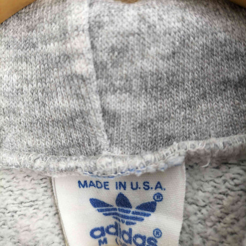 アディダスオリジナルス adidas Originals 80S USA製 トレフォイルロゴ刺繍 サイドライン ジップアップ パーカー レディース import:M
