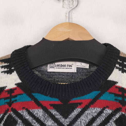 ロンドンフォグ LONDON FOG 90S MADE IN USA ネイティブ柄 アクリルニット メンズ JPN:L