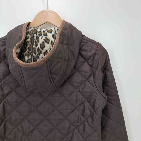 トラディショナルウェザーウェア Traditional Weatherwear 裏地ヒョウ柄 キルティングジャケット レディース JPN:34