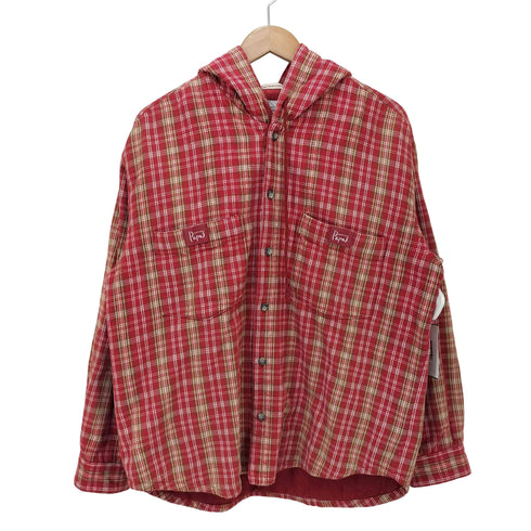 パパス papas チェック柄裏地キルティングフード付シャツジャケット メンズ JPN:M