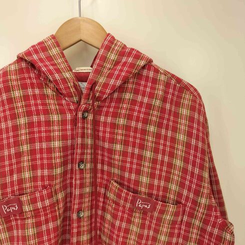 パパス papas チェック柄裏地キルティングフード付シャツジャケット メンズ JPN:M