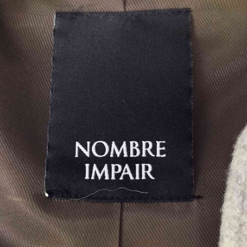 ノンブルアンペール NOMBRE IMPAIR ノーカラー ウールロングコート レディース FREE