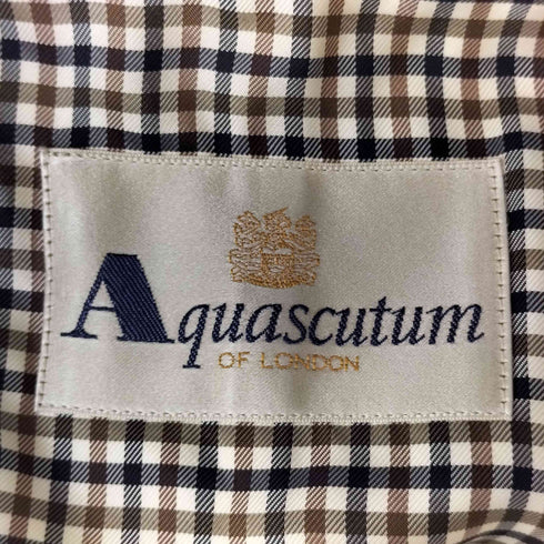 アクアスキュータム AQUASCUTUM 裏地チェック 比翼ステンカラーコート レディース JPN:9号