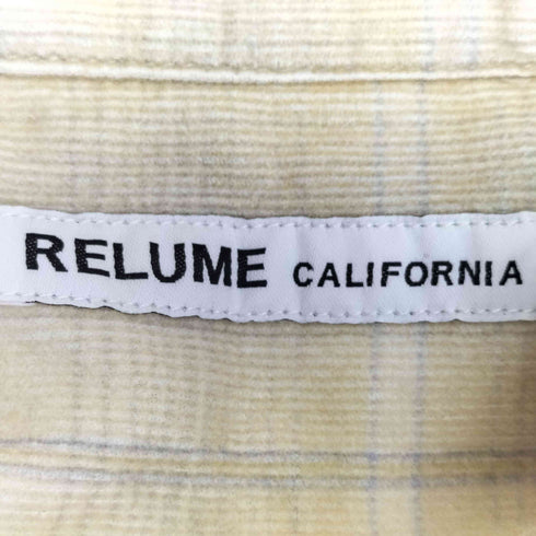 ジャーナルスタンダードレリューム JOURNAL STANDARD relume relume CALIFORNIA コーデュロイ チェックプリントシャツ プリネル メンズ JPN:L