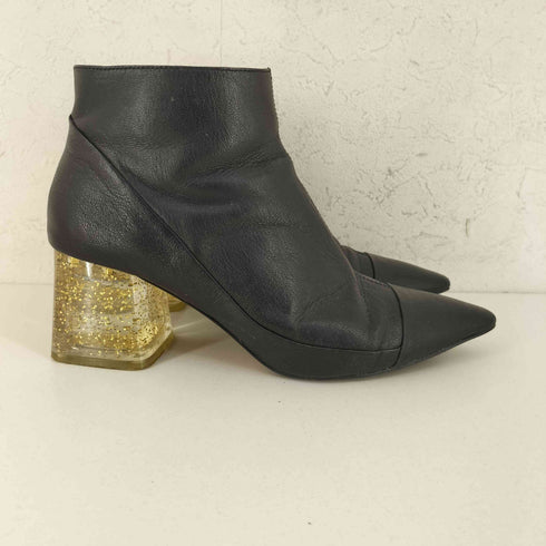 ザラ ZARA レザーヒール ショートブーツ レディース EUR:38