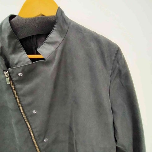 ランバンオンブルー LANVIN en Bleu スエード ダブルジップ ライダース ジャケット 短丈 Y2K メンズ 50