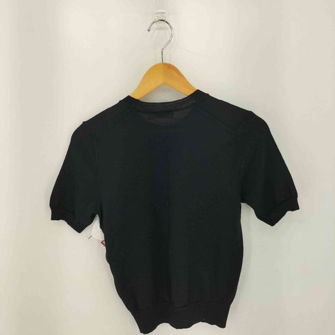 ローブドシャンブルコムデギャルソン robe de chambre COMME des GARCONS 90-00s ウールニット クルーネック半袖Tシャツ セーター レディース