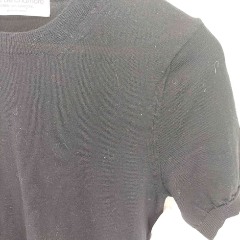 ローブドシャンブルコムデギャルソン robe de chambre COMME des GARCONS 90-00s ウールニット クルーネック半袖Tシャツ セーター レディース