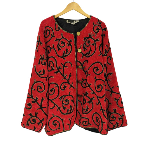 maggie barnes ノーカラー パイル地 カーディガン メンズ 3x