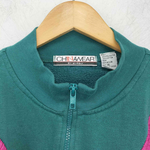 CHINAWEAR ハーフジップ 素材切替 レディース import:XL