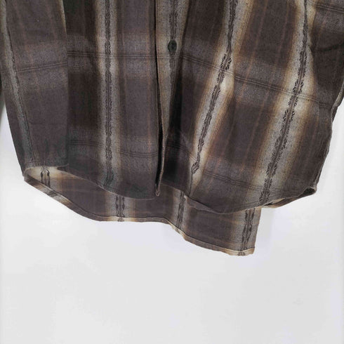 ロエン Roen スタッズデザイン スカルプリント L/S チェックシャツ Y2K メンズ JPN:44