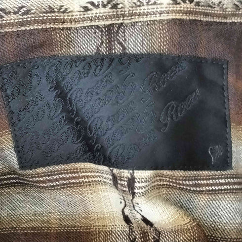 ロエン Roen スタッズデザイン スカルプリント L/S チェックシャツ Y2K メンズ JPN:44