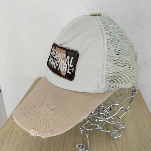 NATURALBLOOD ワッペンデザインダメージメッシュキャップ メンズ