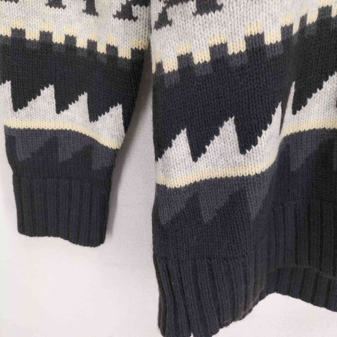 アクアスキュータム AQUASCUTUM 00-90S ウール混 ナイロン 総柄 スキッパーニット メンズ