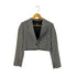 ザラ ZARA GINGHAM BLAZER ショート丈ギンガムチェックジャケット レディース import:XS