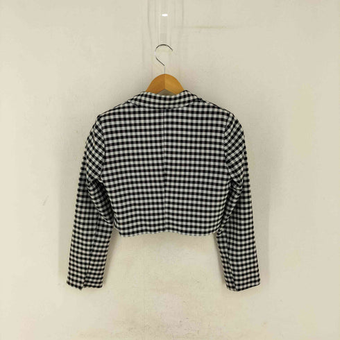 ザラ ZARA GINGHAM BLAZER ショート丈ギンガムチェックジャケット レディース import:XS