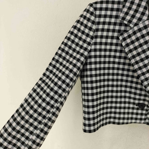 ザラ ZARA GINGHAM BLAZER ショート丈ギンガムチェックジャケット レディース import:XS
