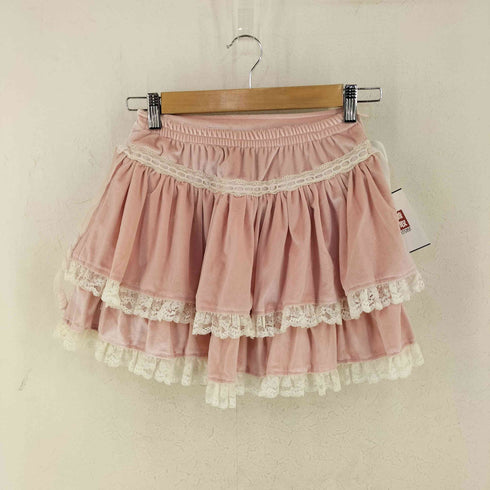 bobon21 ベロア フリル レース 使い キュロットパンツ レディース JPN:M