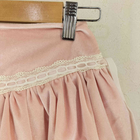 bobon21 ベロア フリル レース 使い キュロットパンツ レディース JPN:M