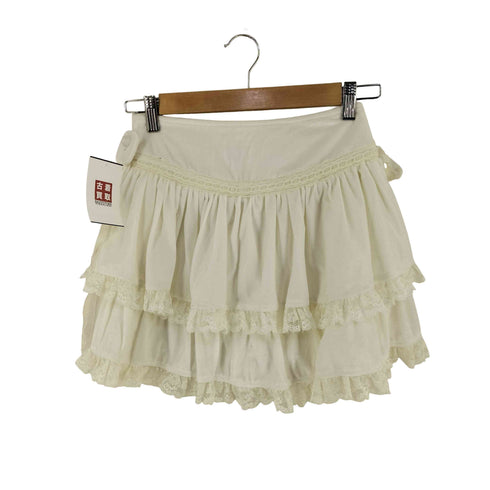 bobon21 ベロア フリル レース 使い キュロットパンツ レディース JPN:M