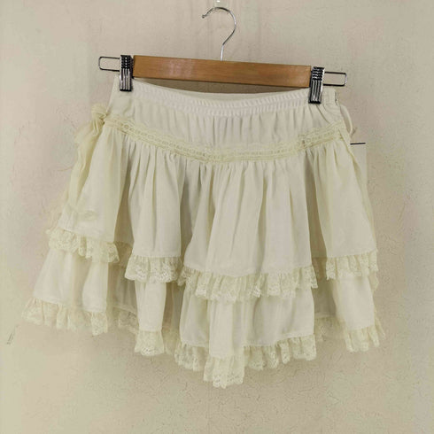bobon21 ベロア フリル レース 使い キュロットパンツ レディース JPN:M
