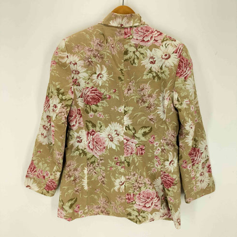 ローラアシュレイ LAURA ASHLEY 花柄 3B テーラードジャケット レディース US:10