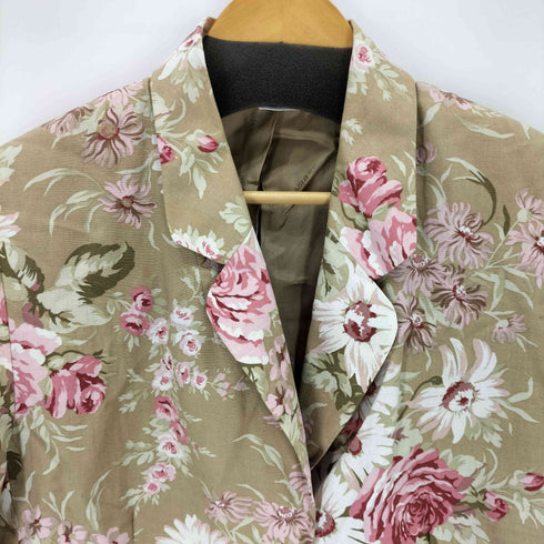 ローラアシュレイ LAURA ASHLEY 花柄 3B テーラードジャケット レディース US:10