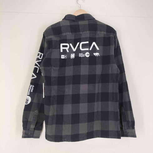 ルーカ RVCA バックプリント ブロックチェックネルシャツ メンズ JPN:L